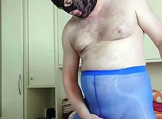 Fun In Blue Leggings With Massage And Dirty Talk