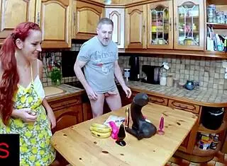 Fun Scene Done In The Kitchen With Fruit And Dildos
