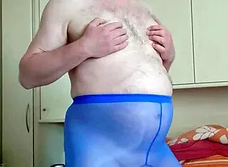 Fun In Blue Leggings With Massage And Dirty Talk