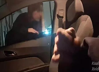 Risky Masturbation For Hot Girl On Street In Public Car Scene