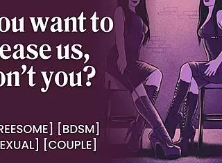 Femdom Disciplines Submissive Boyfriend In Amateur Threesome For Orgasm