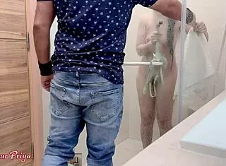 Step mom steamy shower sex