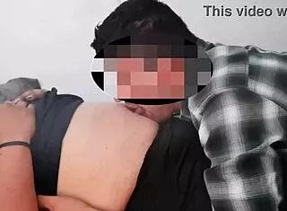 The hot milf pulls down her panties and exposes her navel area