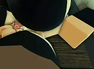 Woman leaves friend at door, enters store, sees saleswoman riding bbc, joins groping and fucking