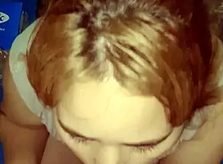 Amateur couple enjoys intimate blowjob and standing sex in the warehouse with natural tits.