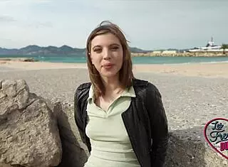 Martina gets slammed hard by two horny studs in MMF action