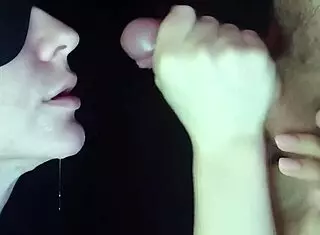 watch this close-up blowjob with teasing and spitting on hungarian blonde