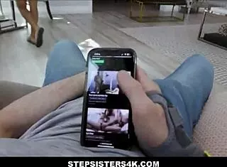 Petite Black Teen Stepsister with Blue Eyes Craves Stepbrother’s Big Cock in POV.