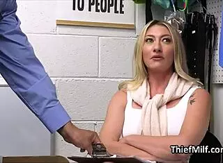 Blonde Cougar Enjoys Office Desk Encounter