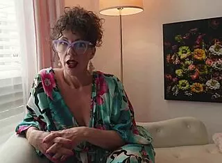 i'm sharing my story with this sexy brunette housewife wearing glasses. it's wild!