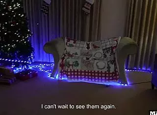 Two cute christmas mothers get anal dp on piano