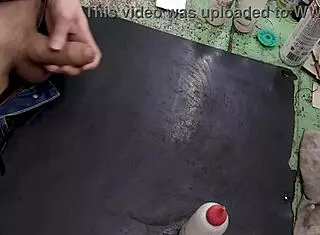 I masturbate on my workbench at work with big cock