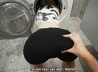 I saw my step son fuck his bad step mom in the washing machine