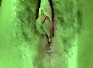 she's got a hairy trimmed pussy hungry for cock while masturbating solo