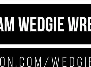 Tag team wedgie wrestling with sexy asses