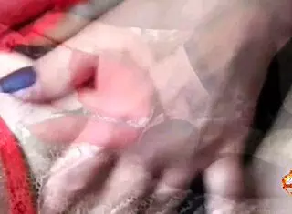 klaudiaambergirl in lingerie masturbates lightly before licking her ass and tributing to black stockings