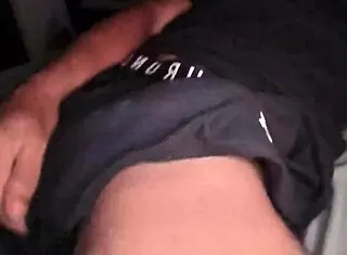 Guy in tight workout clothes jerks off on bed