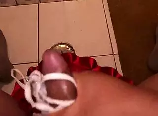 My stepmom caught me with her panties and sucked me?