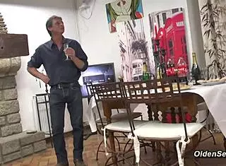 Three Mature Ladies And Babe Engage In Group Sex Orgy After Dinner