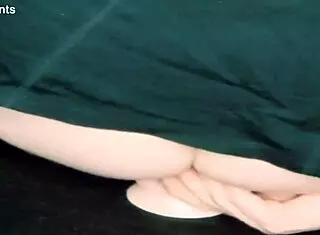 Trans woman rides dildo with toys and crossdressing elements