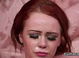 Unusual Stunner Takes Bold Cumshot on Face