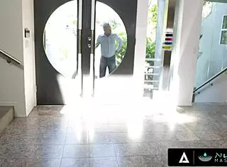 18yo whore gives nuru massage to dilf neighbor, deepthroats and fucks for bike