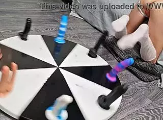 i watched my petite stepsister win her orgasm playing wheel of dildos