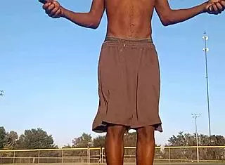 beautiful cute brunette teacher in dorm tastes the air after workout with uncle and husband