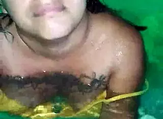 Latina Whore Sucking Dick in Pool, Risking Neighbor's View