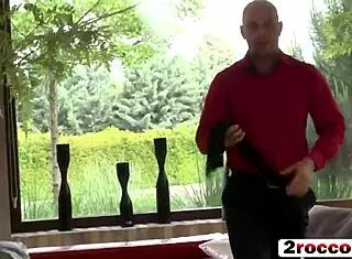 brunette's pussy drips from two cocks in doggystyle