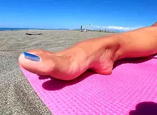 sexydea bares all in a steamy raunchy beach striptease affair