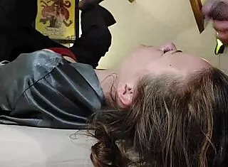 clothed in black leather pants white slut doggystyle pov deepthroat rimming