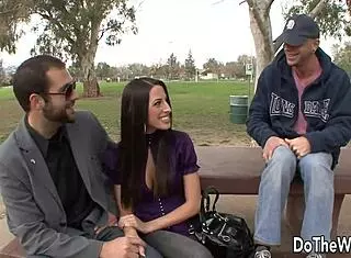 Wife Kortney Kane takes dick while husband grabs a drink.