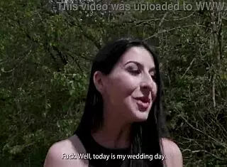 Kaitlyn Katsaros’ car broke before the wedding. Wet 5on1 action with deepthroat, DAP, and pee drink cum cocktail!