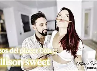 Hey, allison sweet in fishnets gets her face fucked and swallows cum