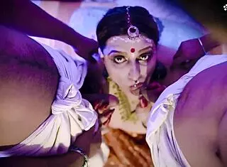 big boobs milf in KAMASUTRA STYLE THREESOME with big cock servants.