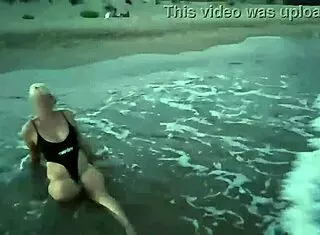 Blonde Shows Tits And Sucks Cock On A Public Beach