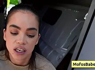 sexy hot brunette angelina moon sucks huge fat dick and slides it deep in her shaved pussy with logan xander.