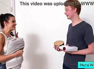 Busty Teen Brunette Kylie Rocket Gives Wet Nuru Gel Massage to Jimmy Michaels