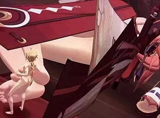 Yae Miko gives an amazing footjob with her huge tall feet 😘