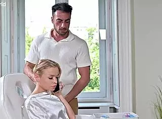 Blonde Minx Alexa Flexy Gets Oiled Quickie At Salon