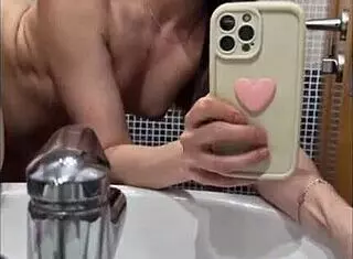 Young Cute Whore Bent Over In Bathroom For Hardcore Doggy Sex, Small Tits Bouncing