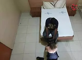 Married Wife Dominated, Submissive Husband Cuckold Waits Outside Room With Cristina Almeida