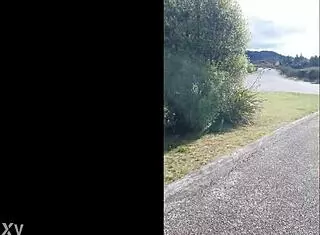 trashy kiwi milf pisses on the roadside with oncoming traffic, showing off her submissive slut side with tattoos and piercings