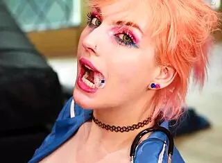 ellie shou GETS her PUSSY EATEN and SUCKS COCK of an OLDER GUY in hospital costumes with neighbors watching