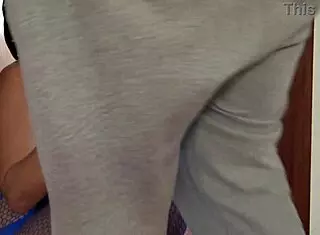 french amateur milf cheats in public gas station toilet with blowjob and cumshot