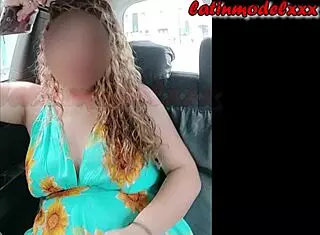 Hot Photoshoot with Big Tits Model Showing Nice Legs in Taxi