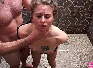 Hey slave, take this shower humiliation and pussy banging!