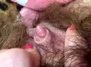 Hardcore solo masturbation with big clit and hairy pussy dripping wet