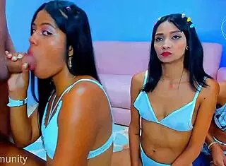 destroying hot latina's throat with big cock?